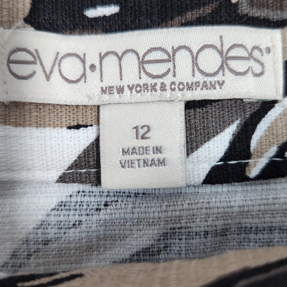 Eva Mendes for New York & Co. A-Line Pleated Pineapple Print Skirt SZ 12 - Picture 6 of 7